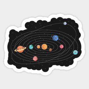 Solar System Cute Space Enthusiasts Kids Gift design Sticker